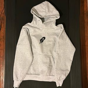 Robinhood investing heavyweight hoodie fleece sweatshirt light gray small